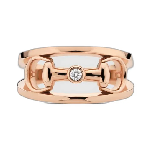 18k Horsebit wide diamond ring