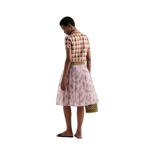 Printed nylonette skirt