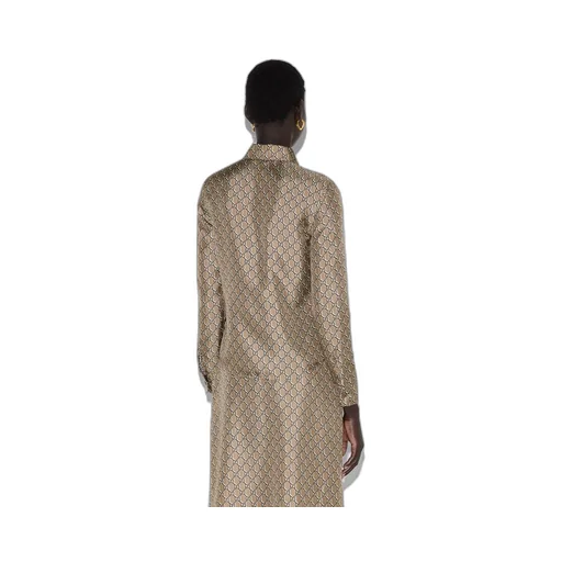 GG print silk shirt