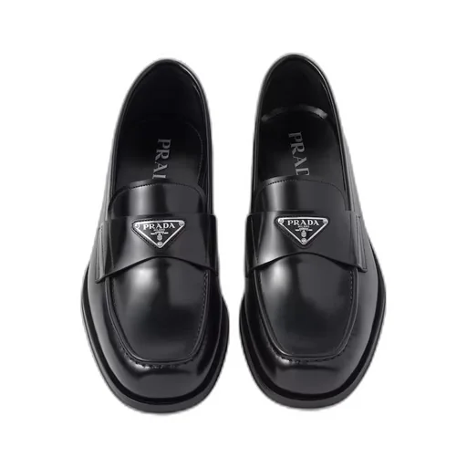 Brushed leather loafers