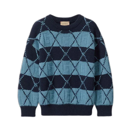 Children's wool argyle sweater