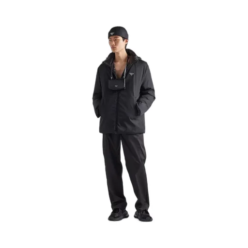 Hooded Re-Nylon down jacket