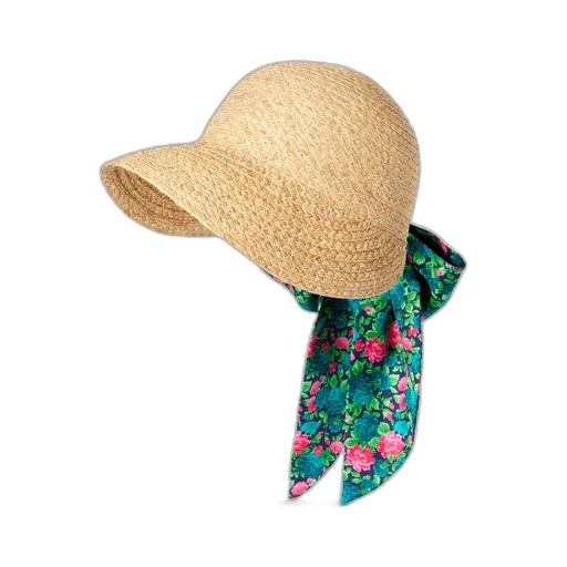 Straw cloche with ribbon