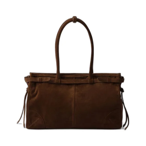 Large suede handbag