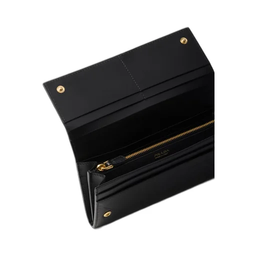 Large leather wallet with triangle motif