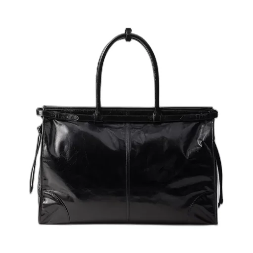 Leather tote bag