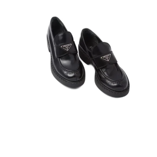 Chocolate brushed leather loafers