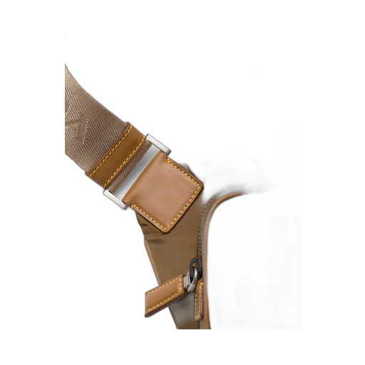 Re-Nylon and leather belt bag