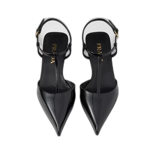 Patent leather slingback pumps
