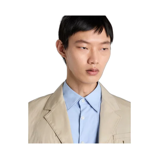 Single-breasted cotton blend jacket