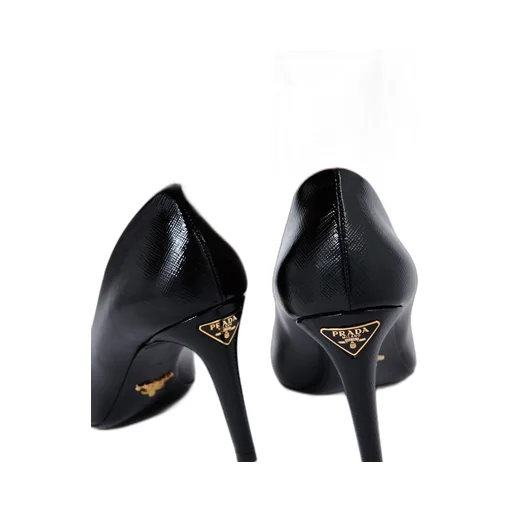 Patent Saffiano leather pumps