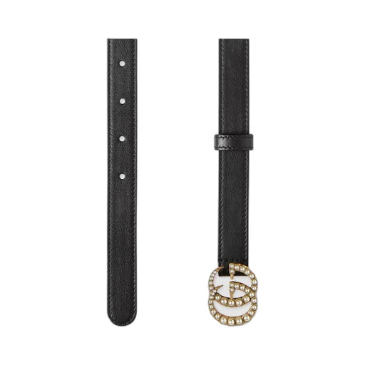 GG Marmont thin belt with pearls