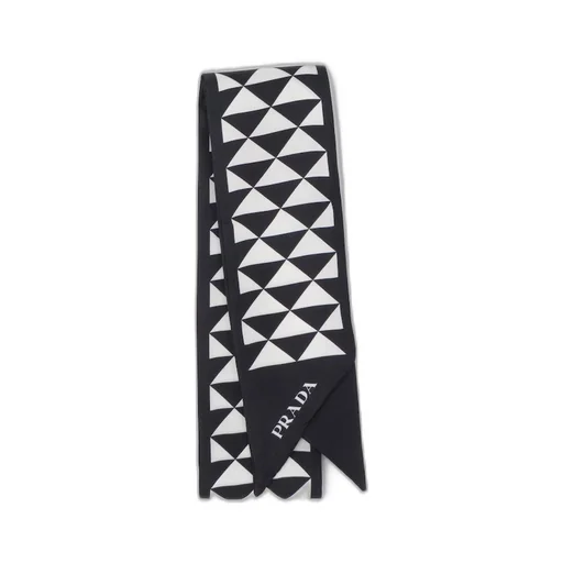 Printed silk twill scarf