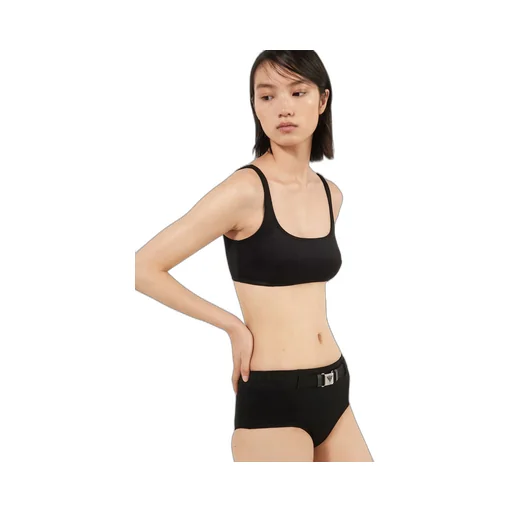 Interlock fabric bikini bottom