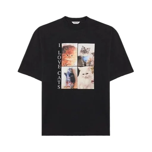 I Love Cats Print T-Shirt