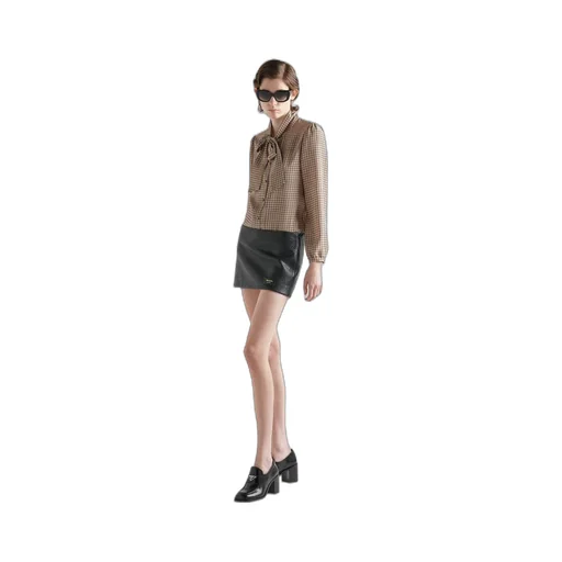 Nappa leather miniskirt