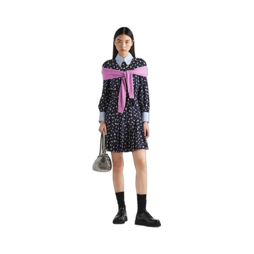 Jacquard print mini-dress