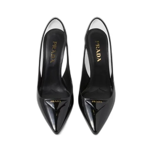 Patent leather slingback pumps
