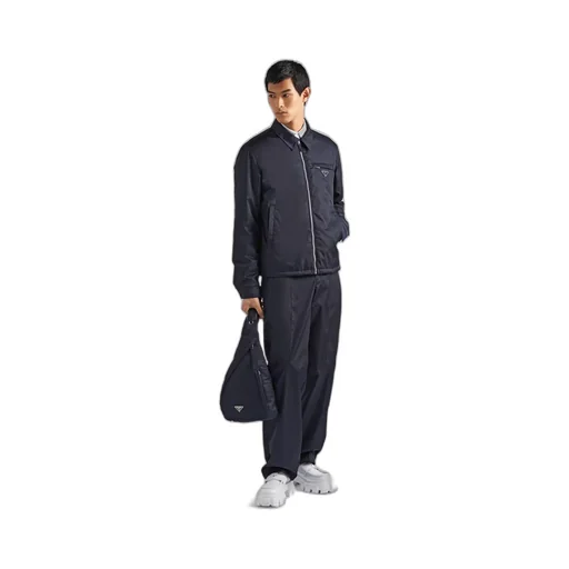 Re-Nylon and leather backpack