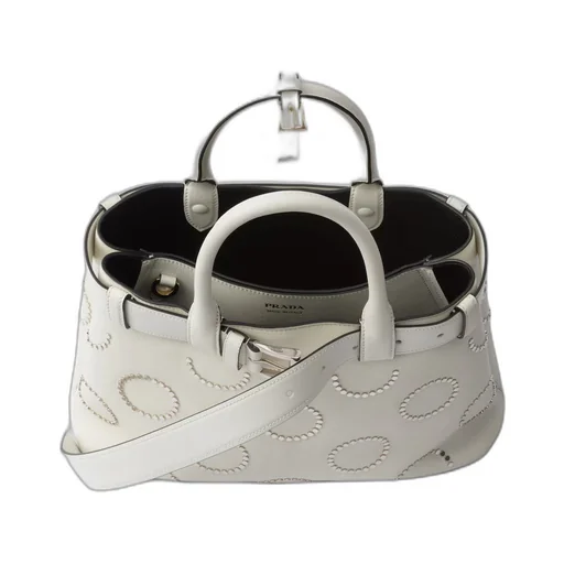 Prada Buckle medium leather bag with appliqués