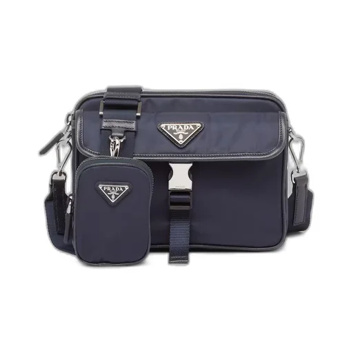 Re-Nylon and Saffiano leather shoulder bag