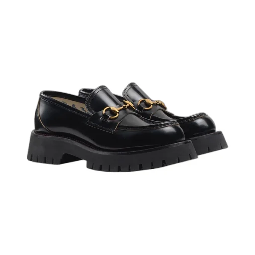 Leather lug sole Horsebit loafer