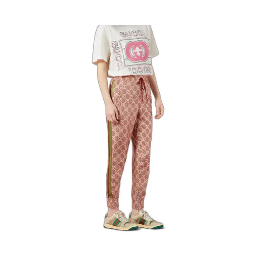 GG Supreme print silk trousers