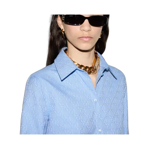 GG Oxford cotton shirt with optical effect