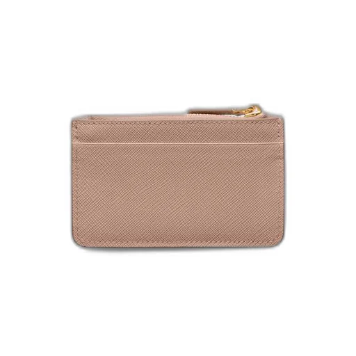 Saffiano and smooth leather card holder