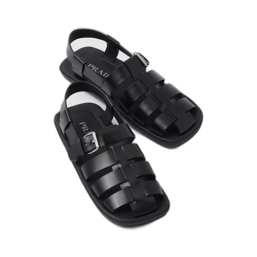 Brushed leather sandals