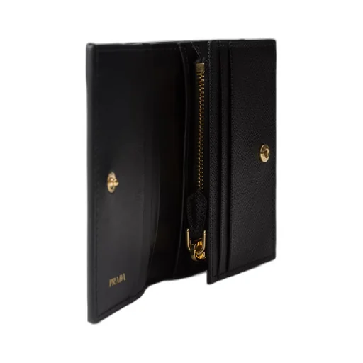 Small printed Saffiano leather wallet