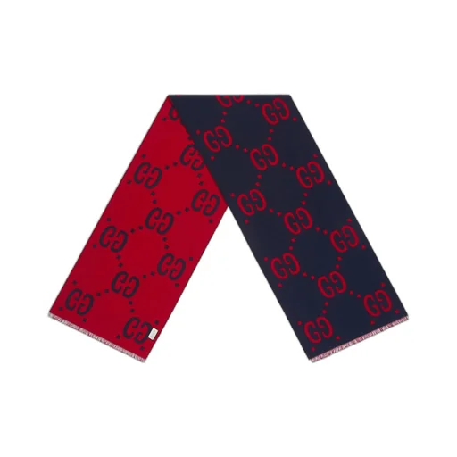 GG jacquard wool silk scarf