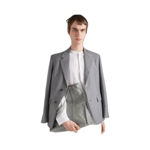 Single-breasted mohair wool jacket