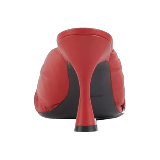 Drapy Sheep Leather Mules Red