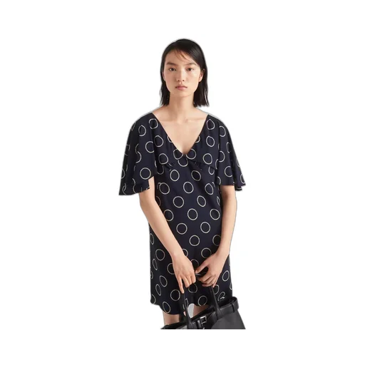 Printed sablé mini-dress