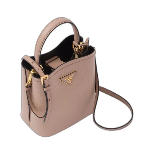 Small Saffiano Leather Prada Panier Bag