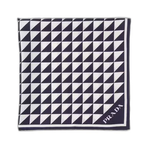 Printed silk twill scarf