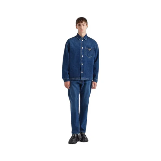 Padded denim shirt