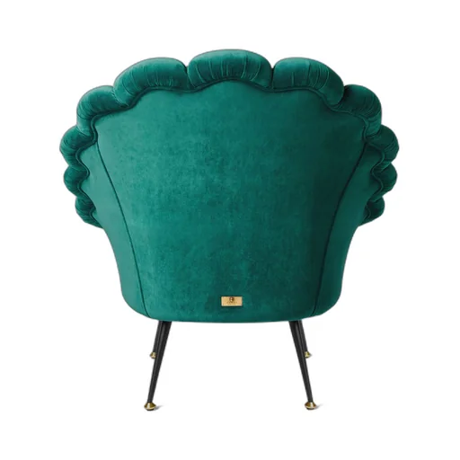 Velvet armchair with embroidered flowers