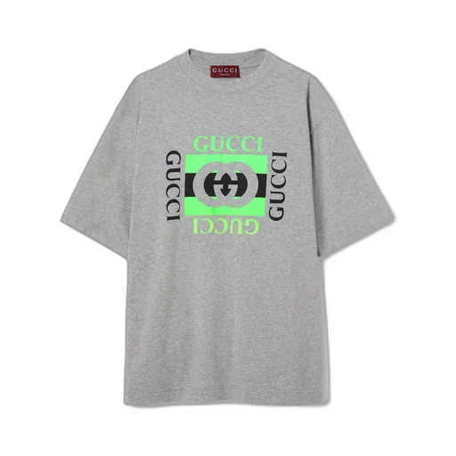 Cotton jersey T-shirt with Gucci print