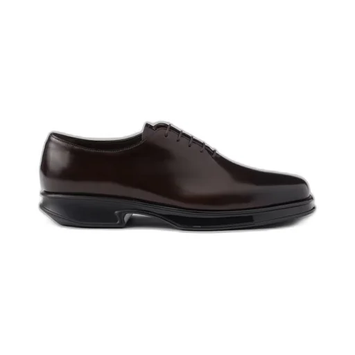 Brushed leather lace-up shoes