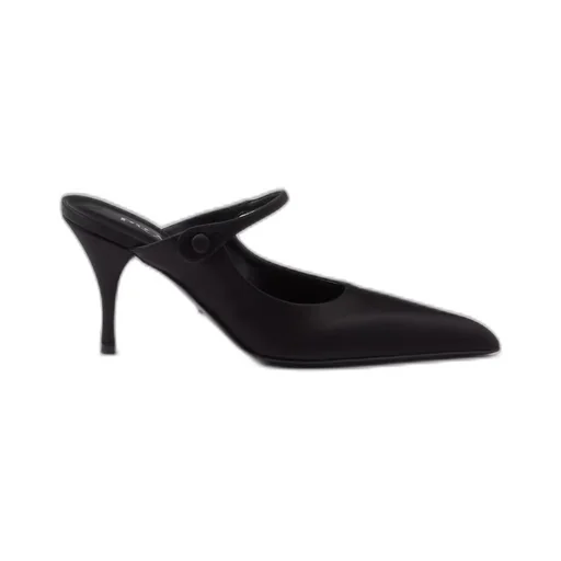 Satin high-heeled mules