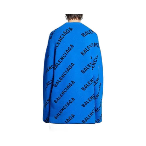 All Over Logo Crewneck Wool Knit Sweater