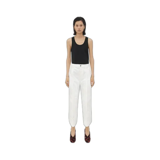 White Curved Shape Denim