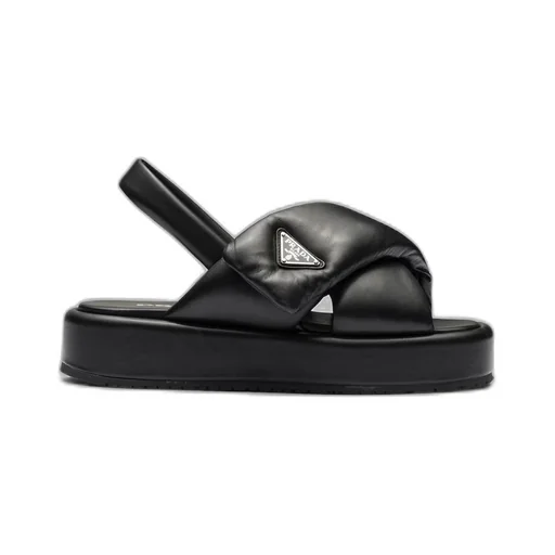 Prada Soft padded nappa leather wedge sandals