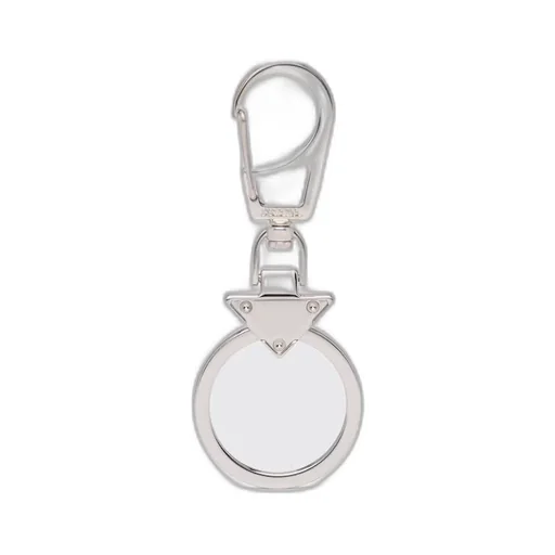 Enameled metal triangle logo keychain