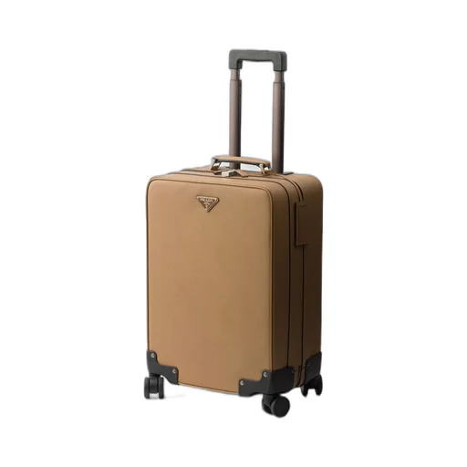 Saffiano leather trolley