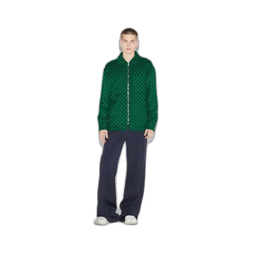 GG wool flannel padded overshirt