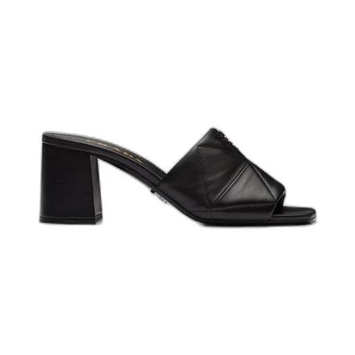 Quilted nappa leather heeled sandals