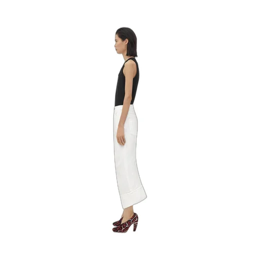 White Curved Shape Denim